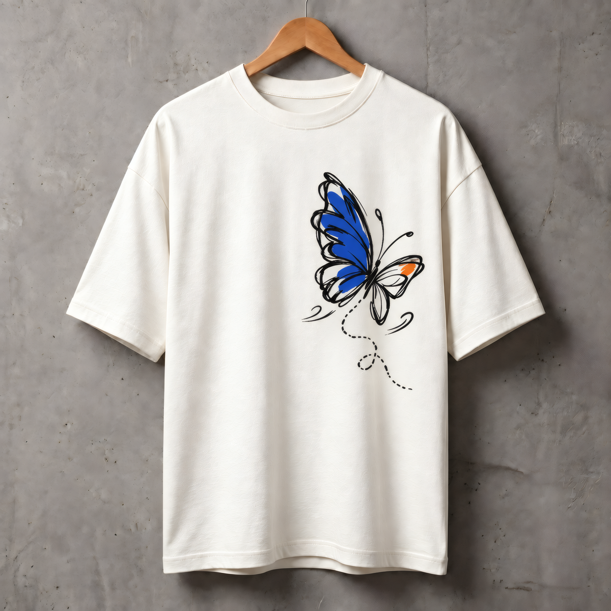 Camiseta Estampada Oversized - Borboleta