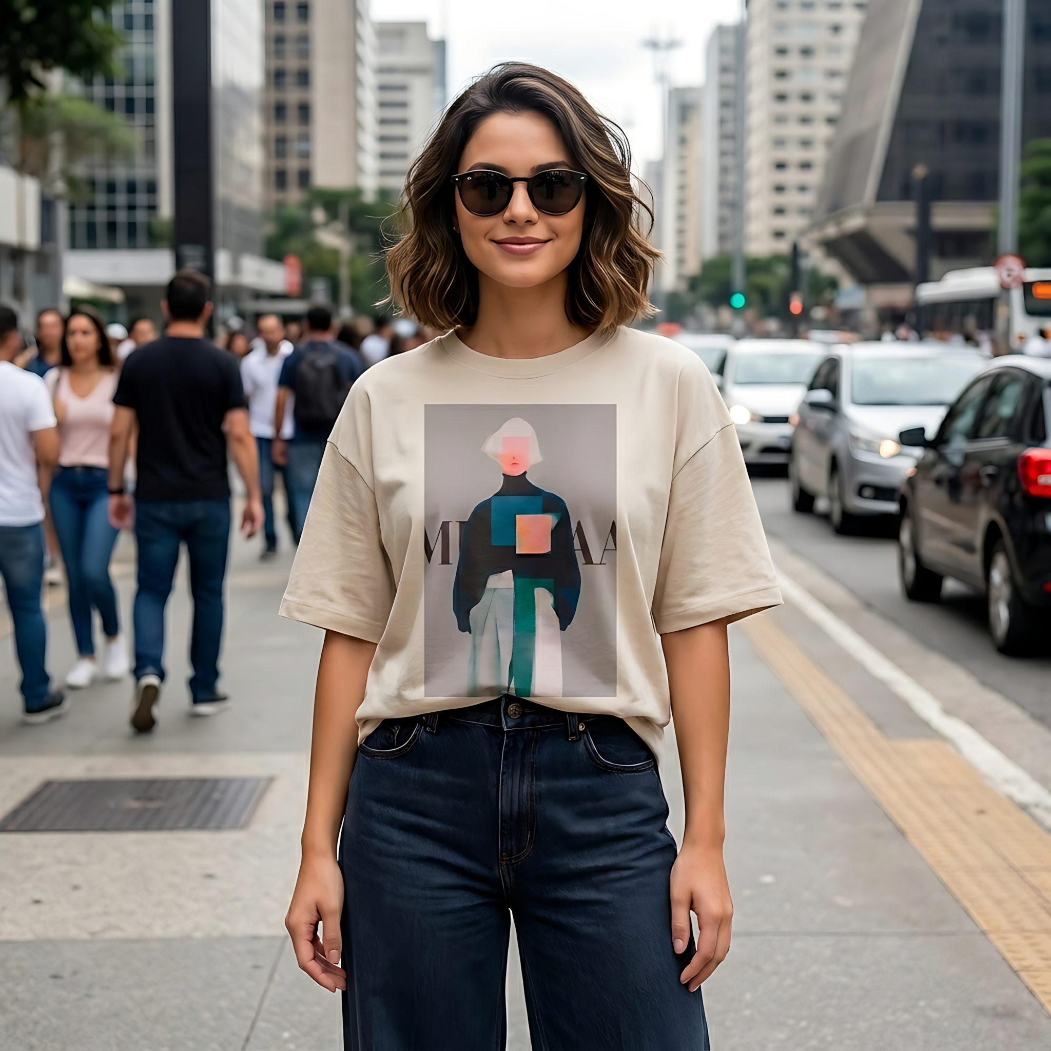 Camiseta Estampada Oversized Editorial
