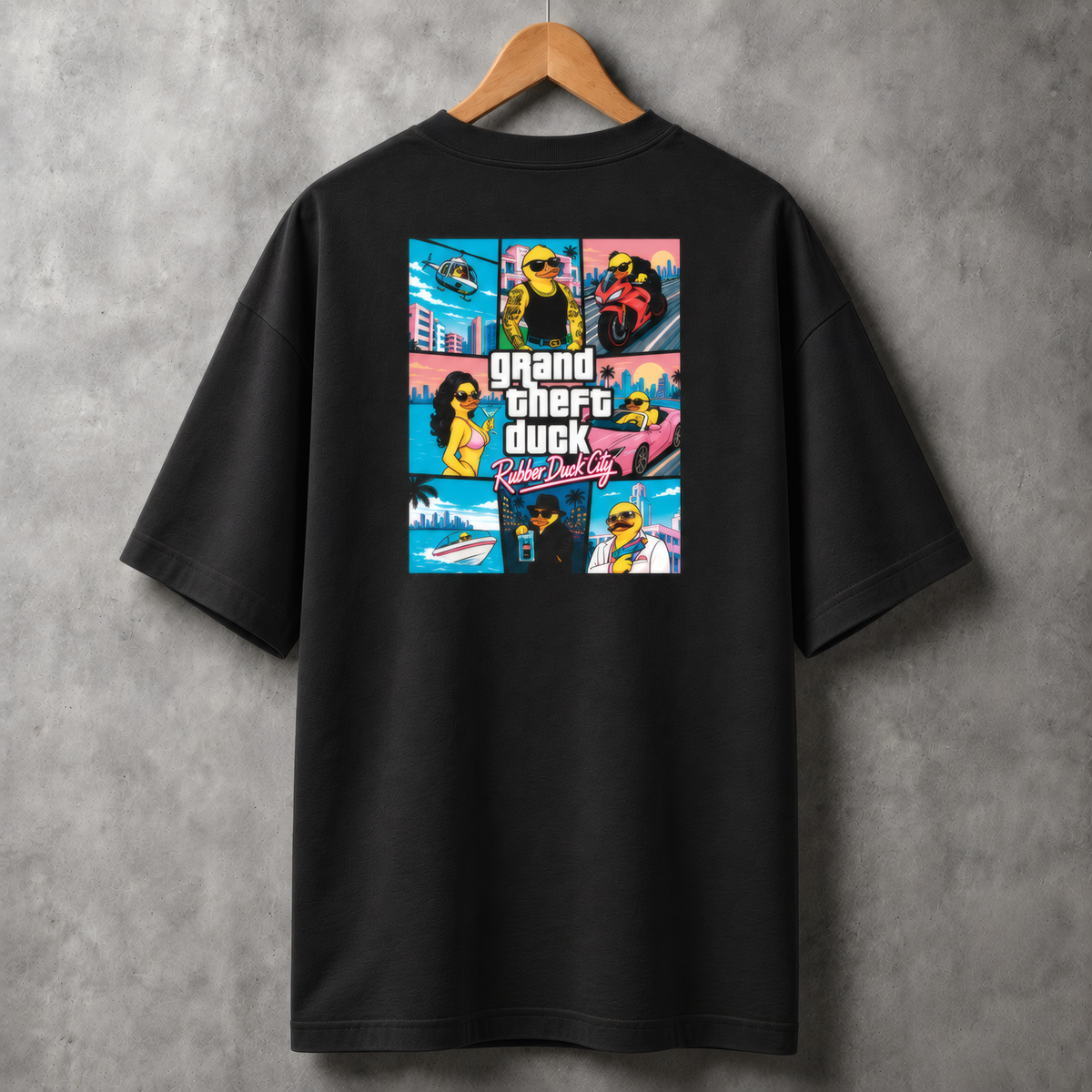 Camiseta Estampada Oversized - Rubber Duck City