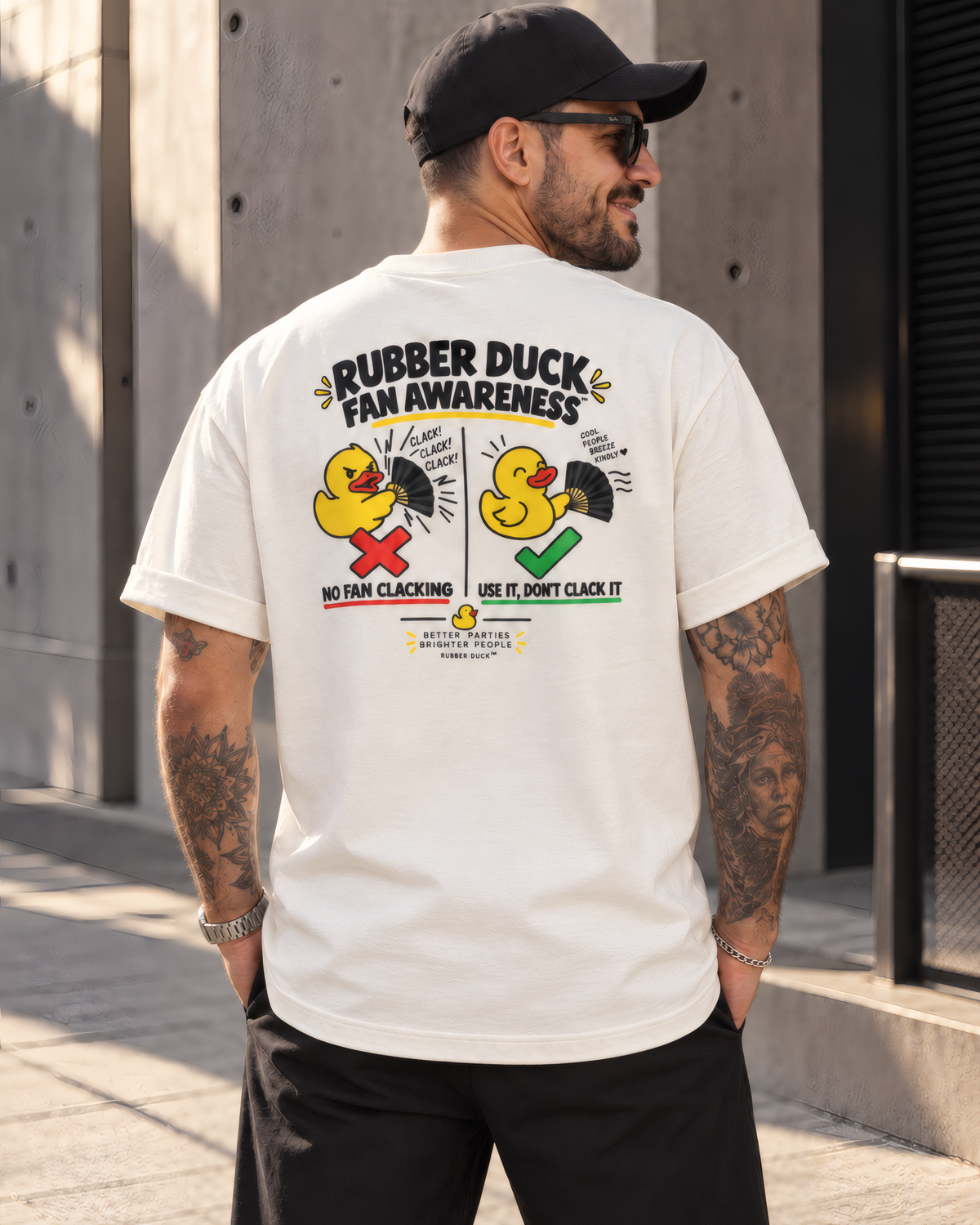 Camiseta Estampada Oversized - Rubber Duck Fan Awareness
