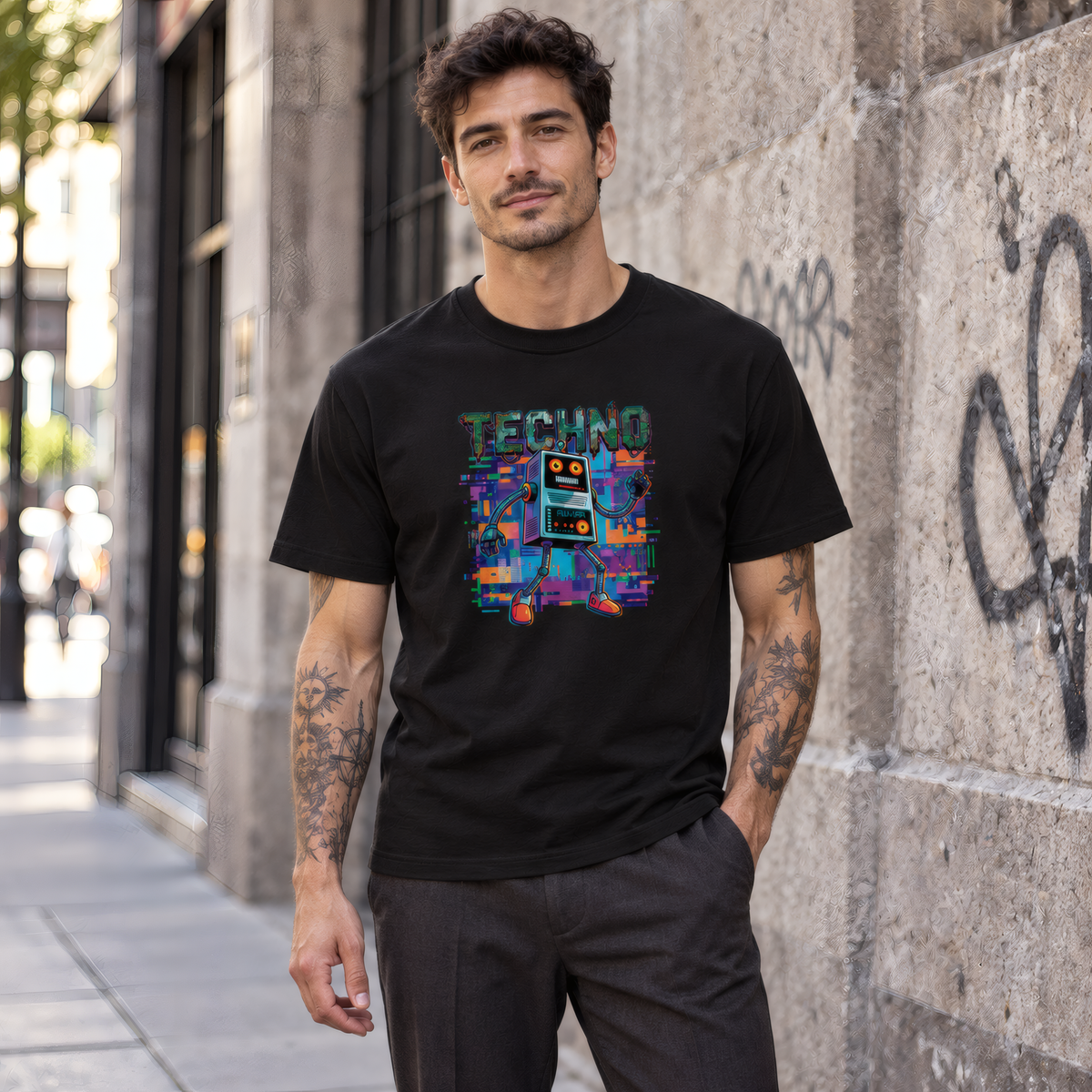 Camiseta Estampada Premium - Techno Robot