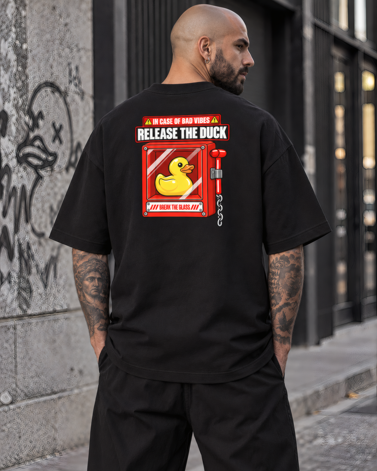 Camiseta Estampada Oversized - Rubber Duck Emergency