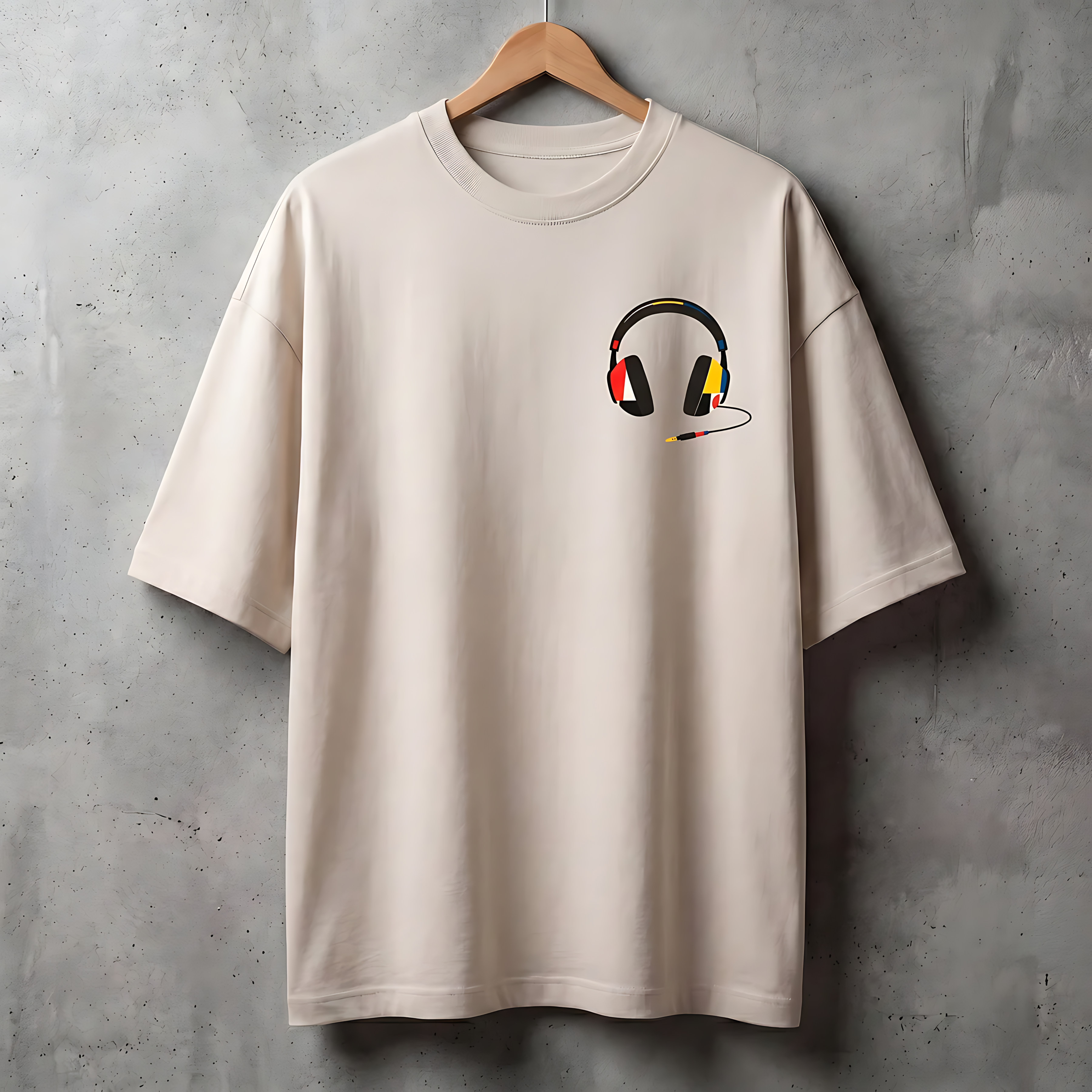 Camiseta Estampada Oversized - Bauhaus Headphones