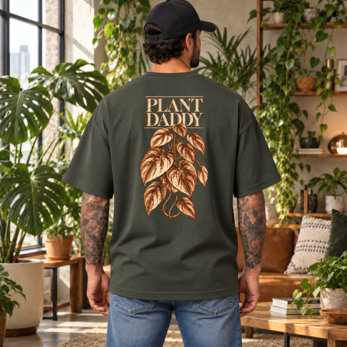 Camiseta Estampada Oversized - Plant Daddy