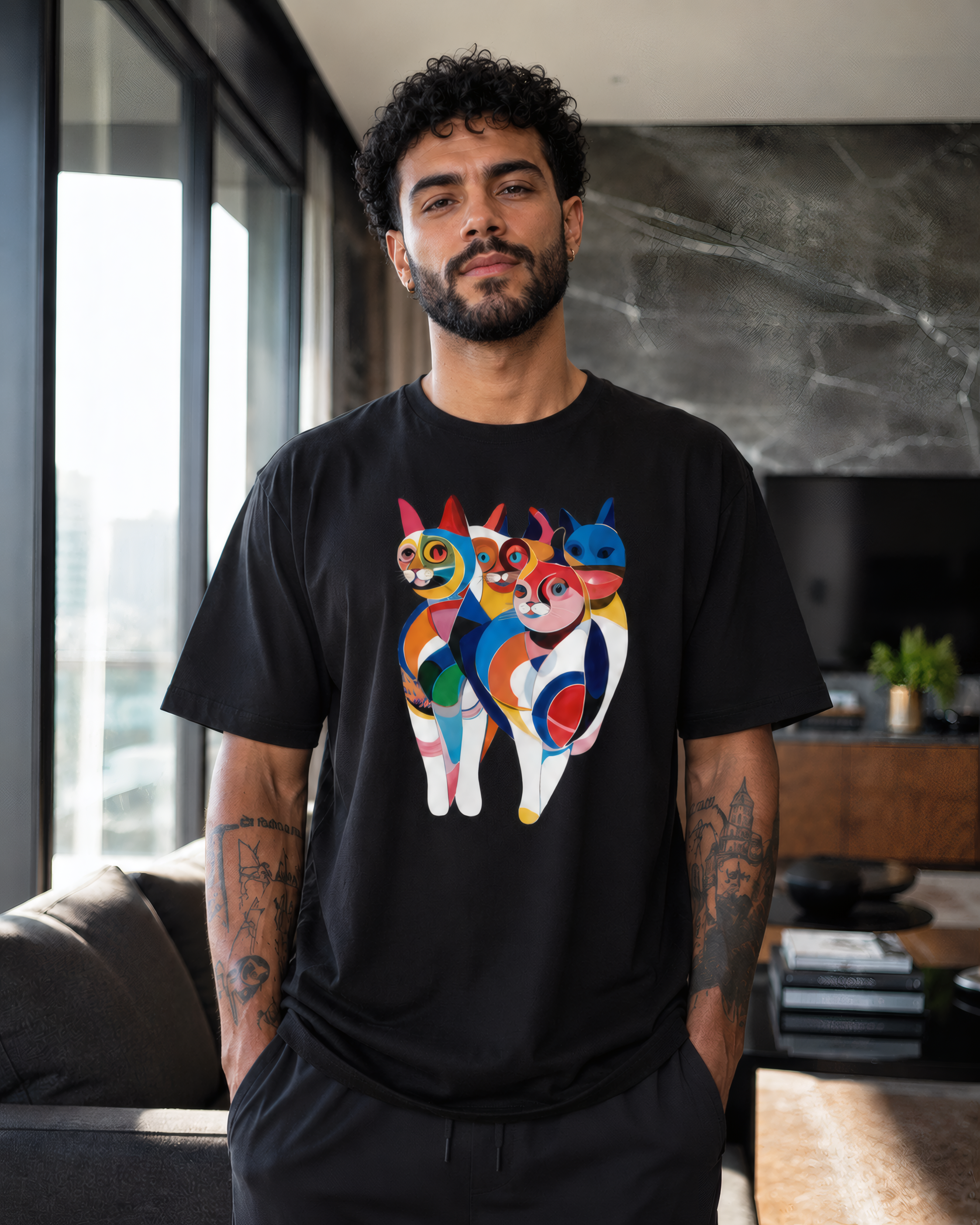 Camiseta Estampada Premium Cats
