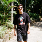 Camiseta Estampada Oversized Colagem