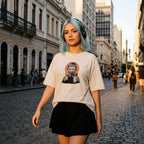 Camiseta Estampada Oversized Drinking Milk