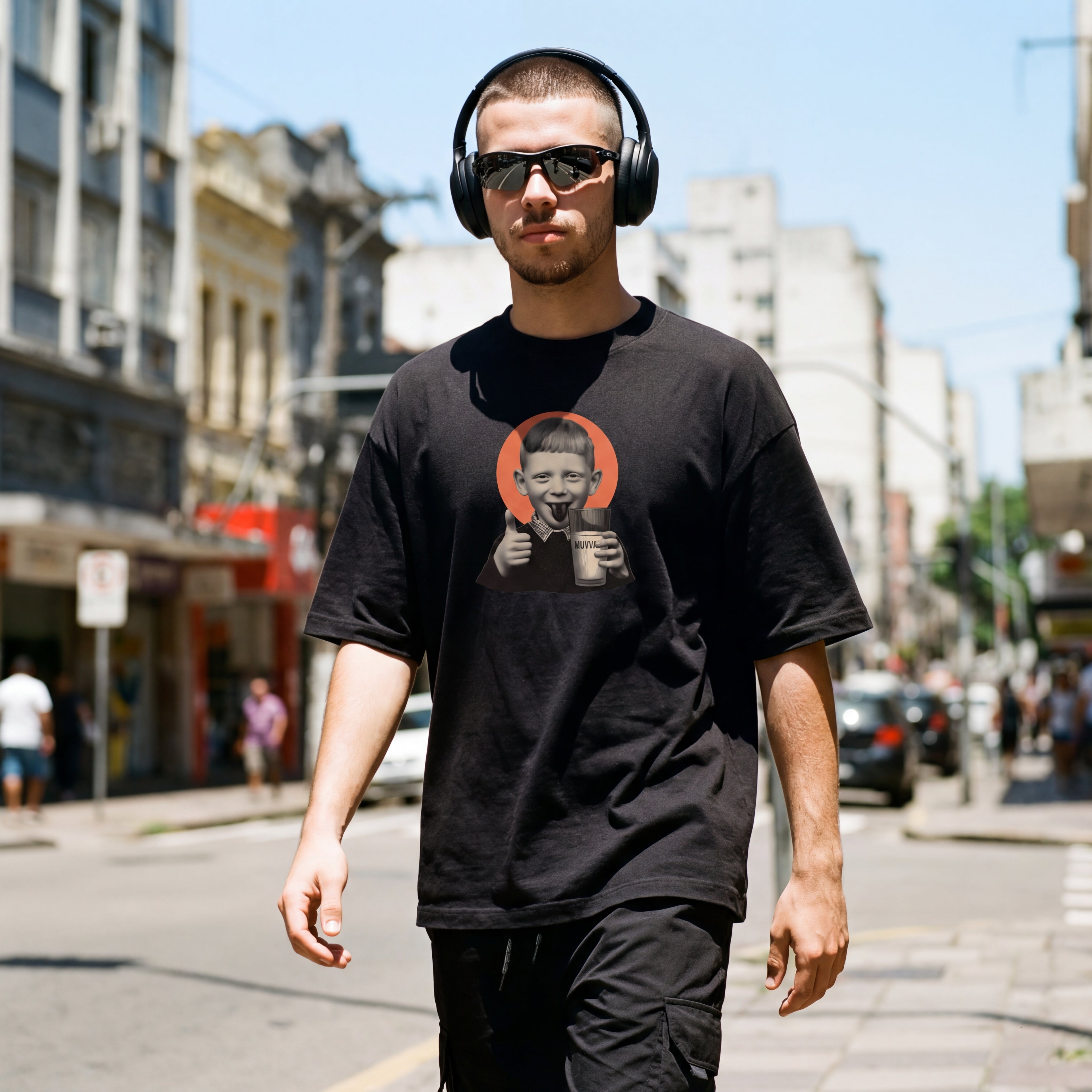 Camiseta Estampada Oversized Drinking Milk