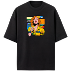 Camiseta Estampada Oversized Drinking Girl