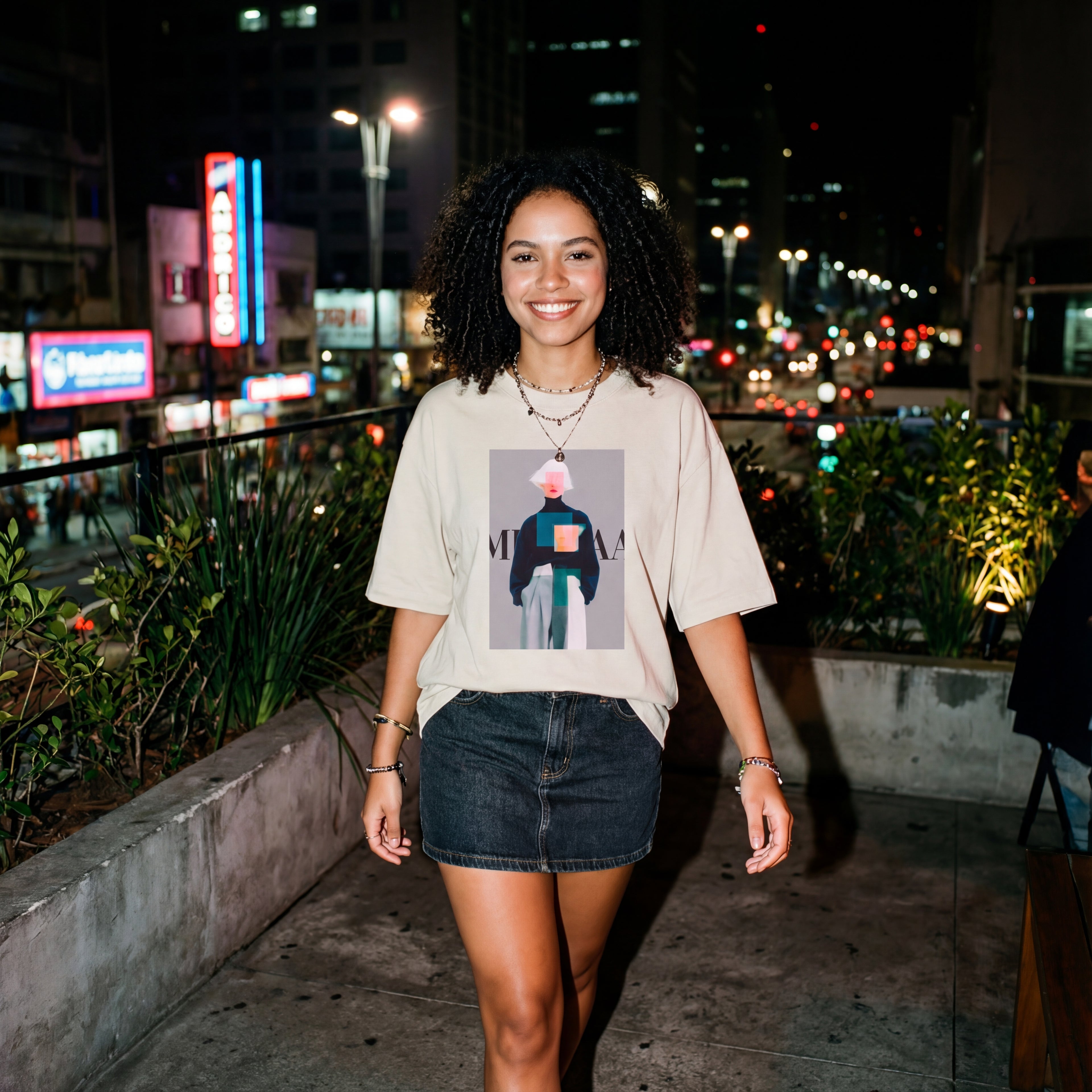 Camiseta Estampada Oversized Editorial