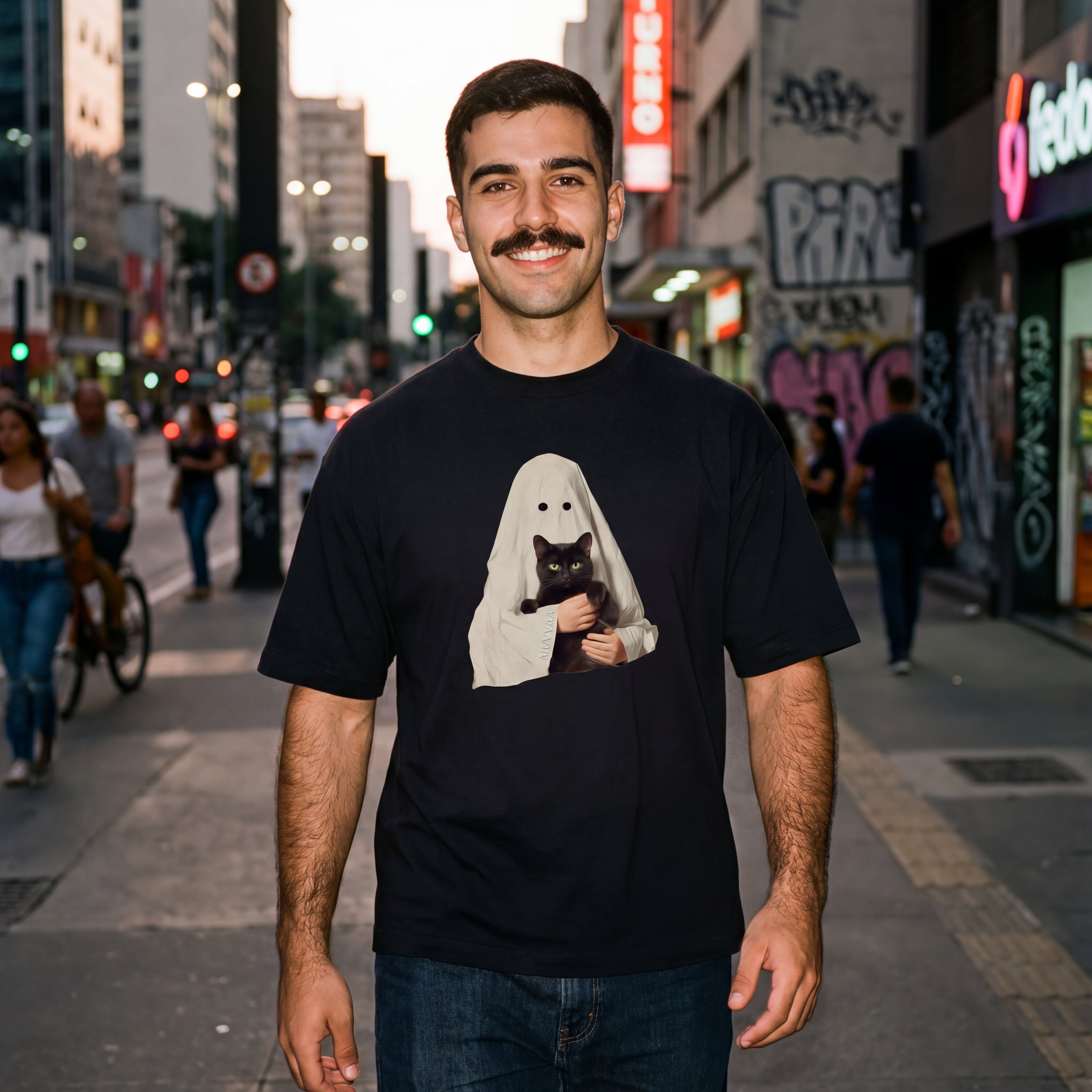 Camiseta Estampada Oversized Ghost