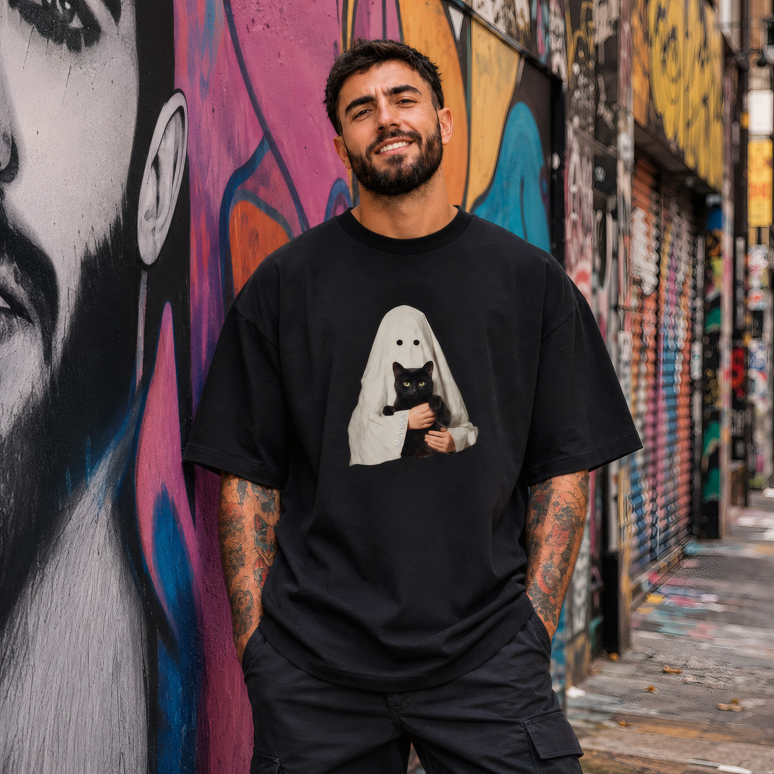 Camiseta Estampada Oversized Ghost