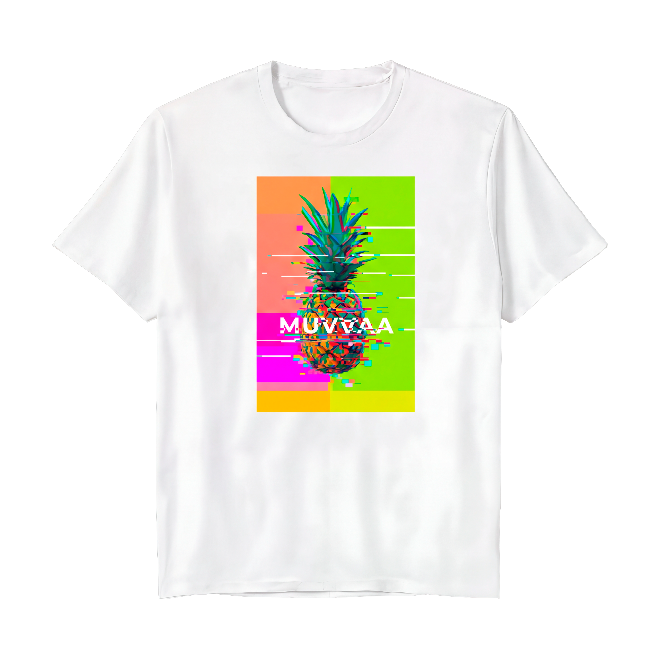 Camiseta Estampada Premium Glitched Pineapple