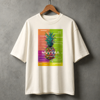 Camiseta Estampada Oversized Glitched Pineapple