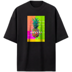 Camiseta Estampada Oversized Glitched Pineapple