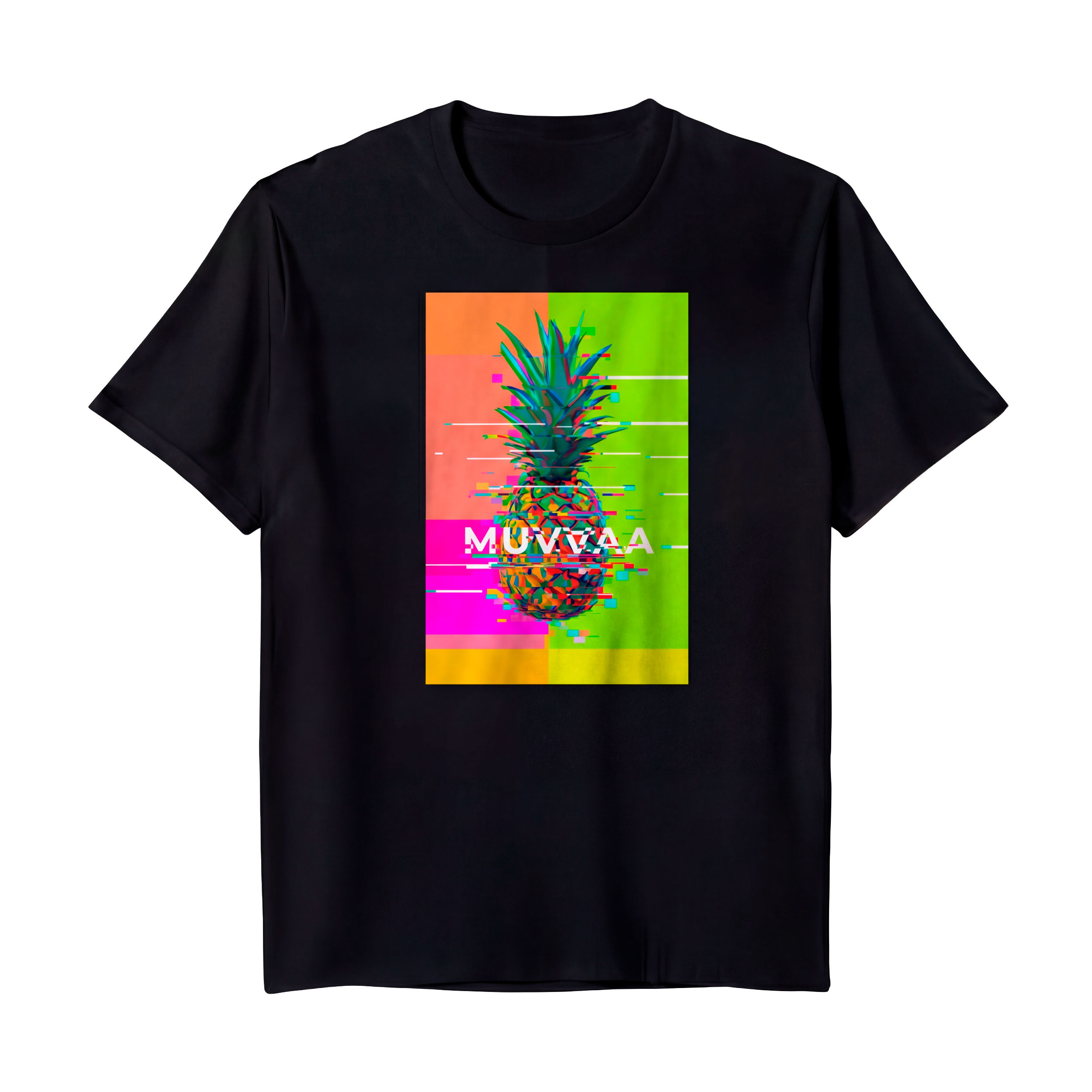 Camiseta Estampada Premium Glitched Pineapple