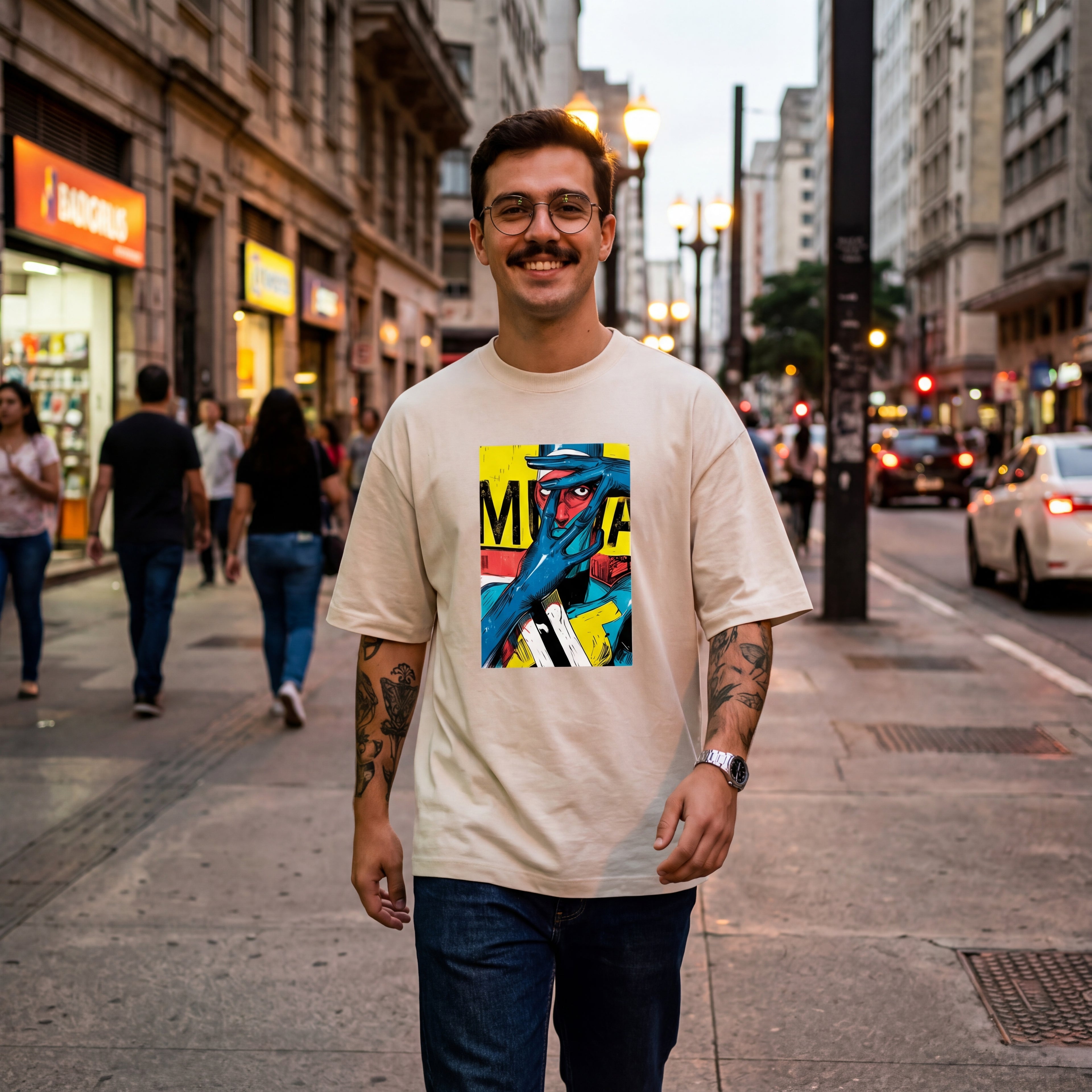 Camiseta Estampada Oversized Hands