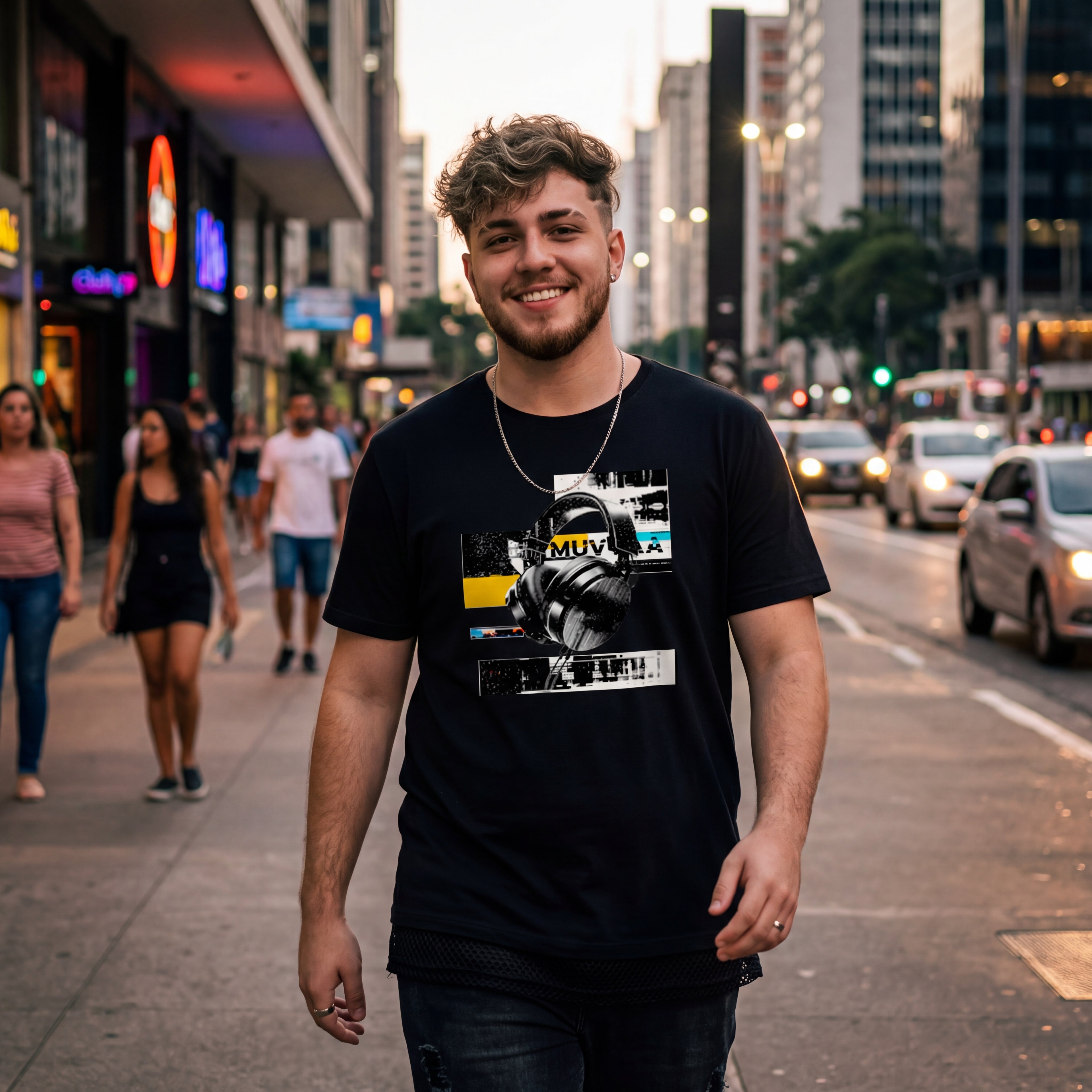 Camiseta Estampada Premium Headphones