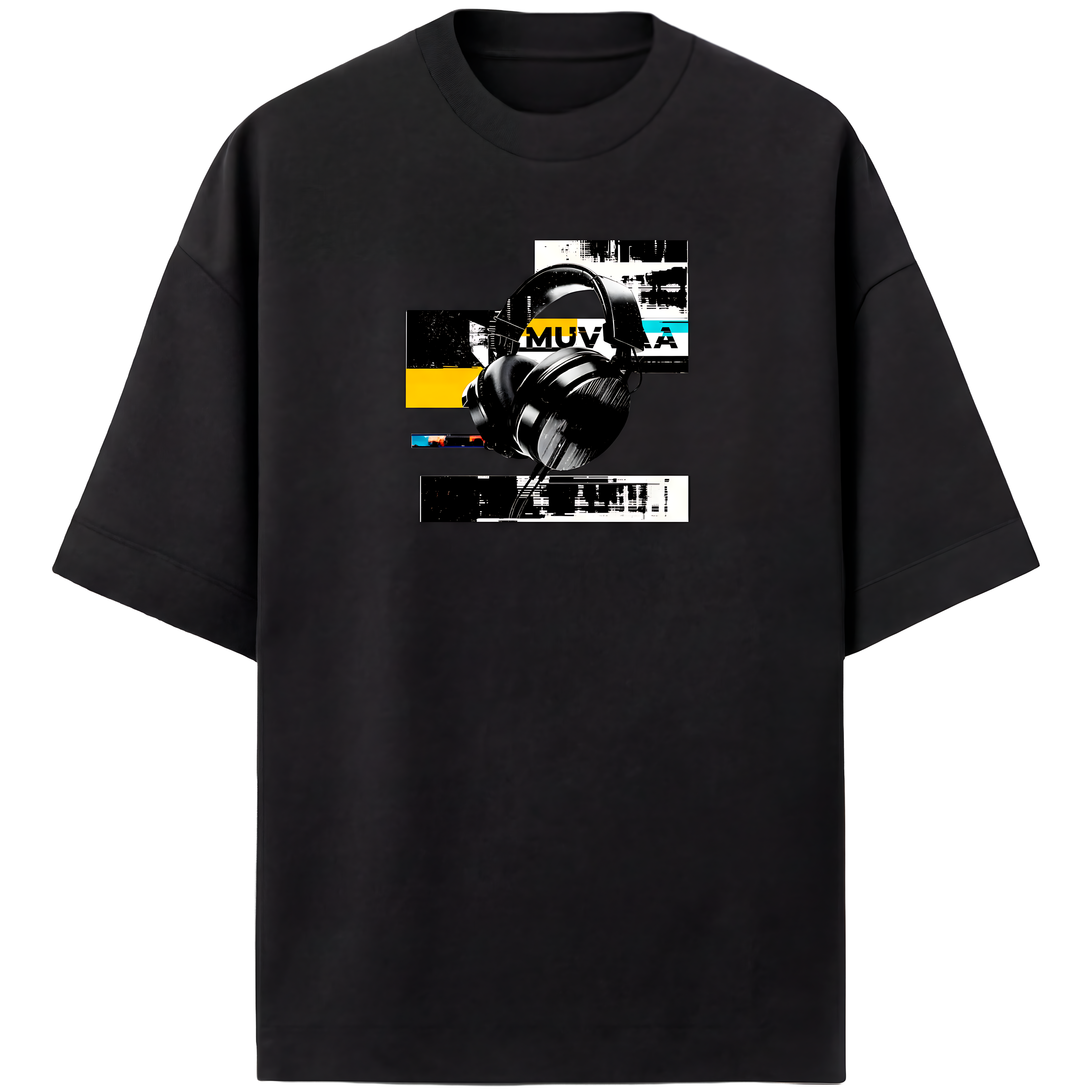 Camiseta Estampada Oversized Headphones