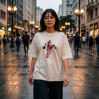 Camiseta Estampada Oversized Mini Gundam