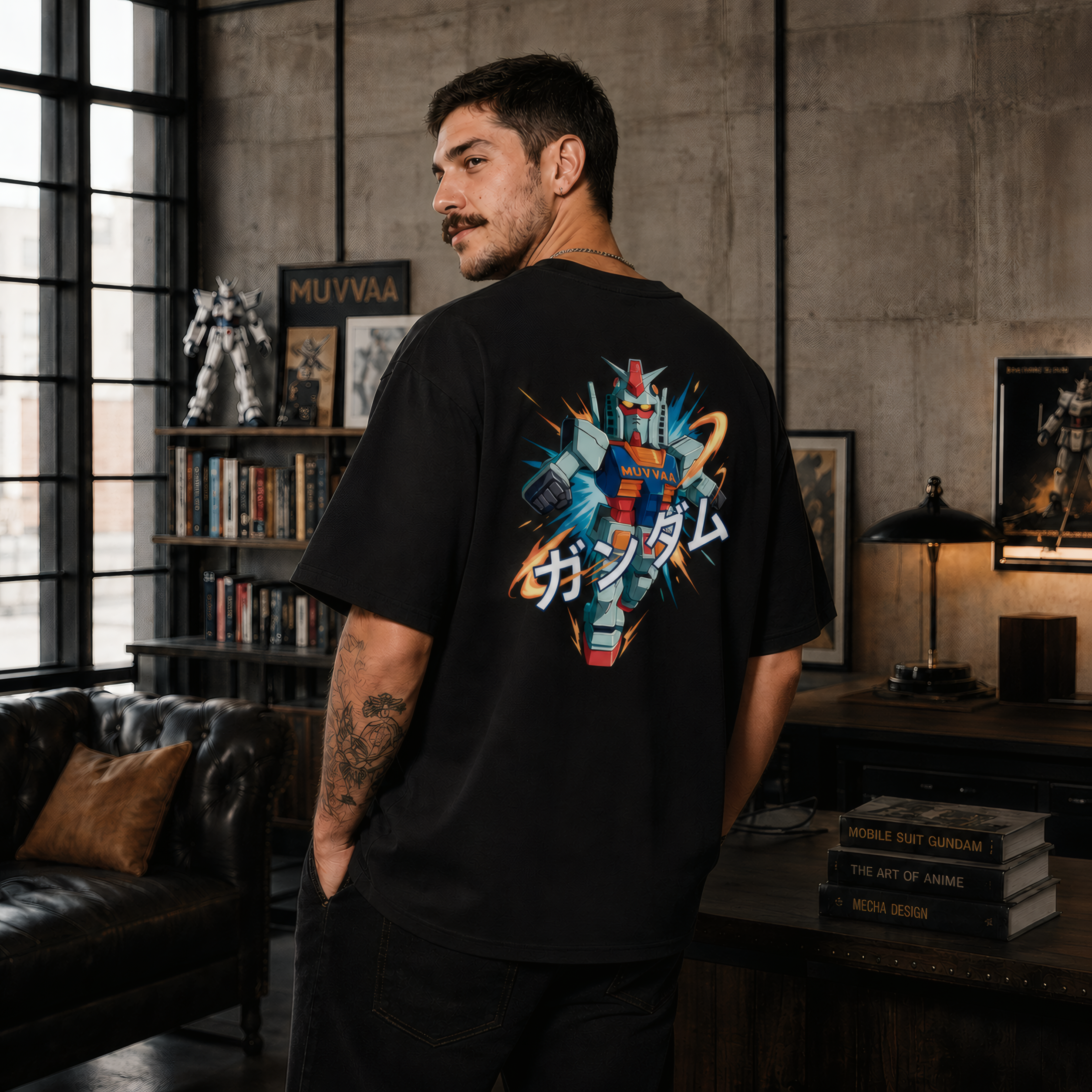 Camiseta Estampada Oversized Mini Gundam