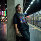 Camiseta Estampada Oversized Techno Robot