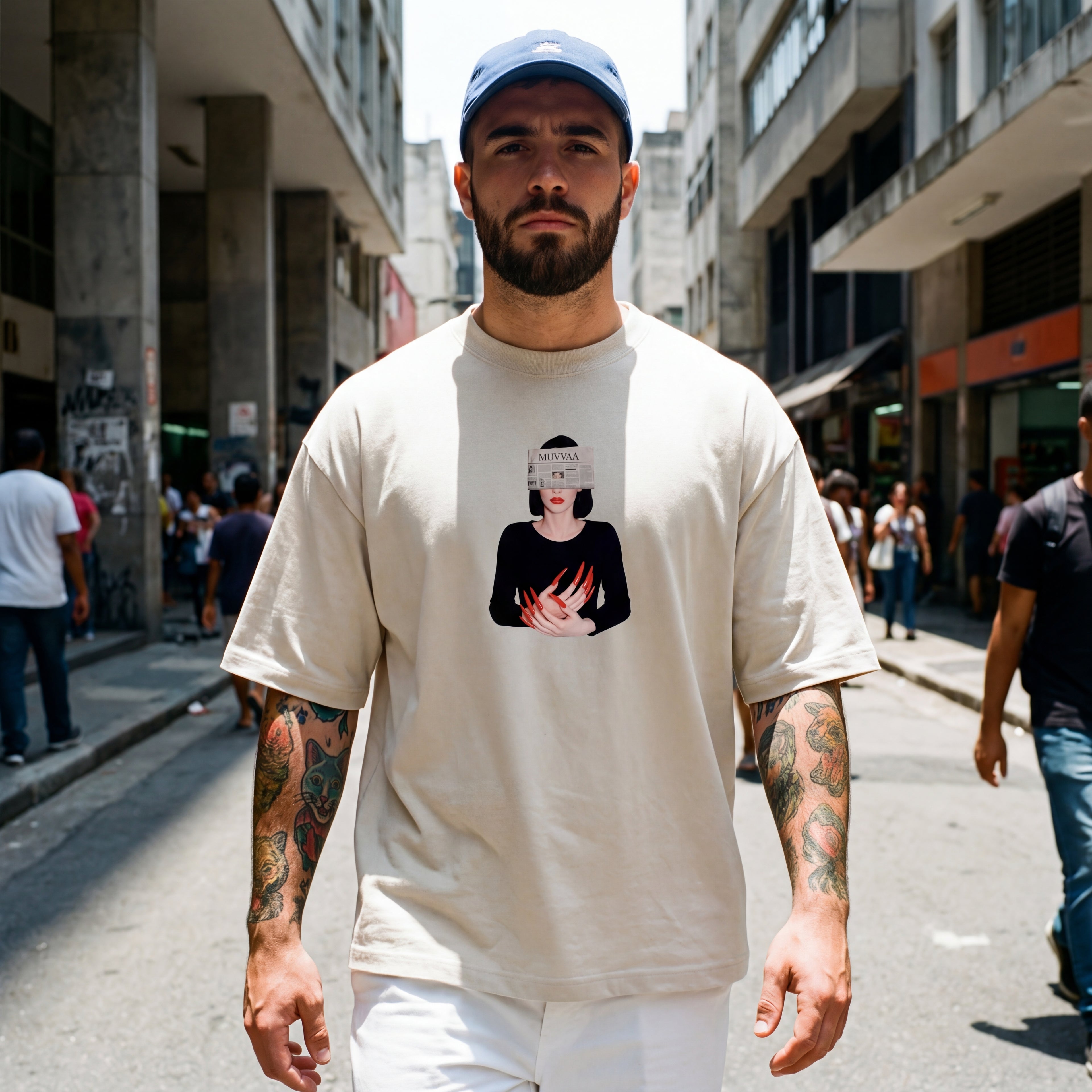 Camiseta Estampada Oversized Nails