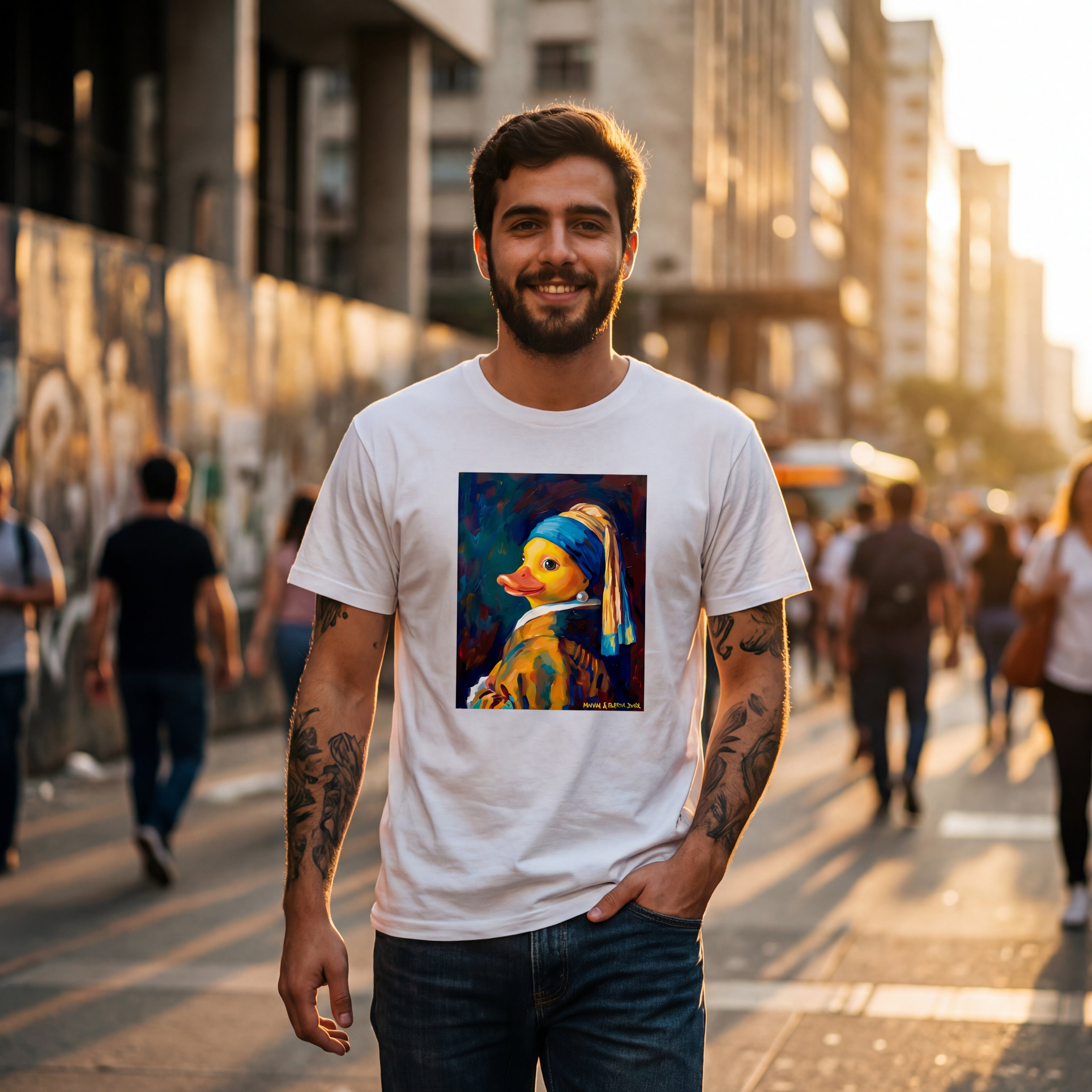 Camiseta Estampada MUVVAA & Rubber Duck - A Pata Com Brinco