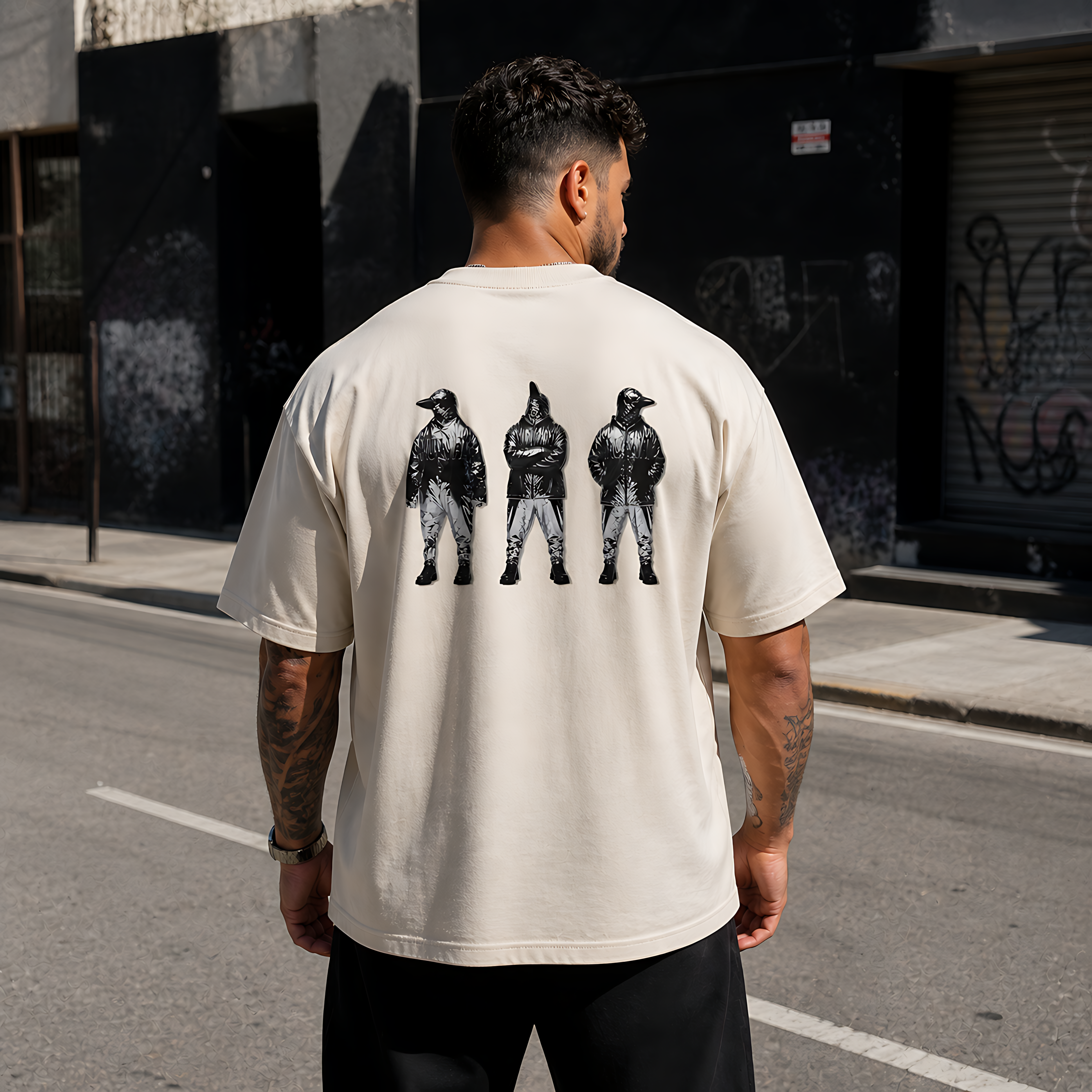 Camiseta Estampada Oversized Penguim