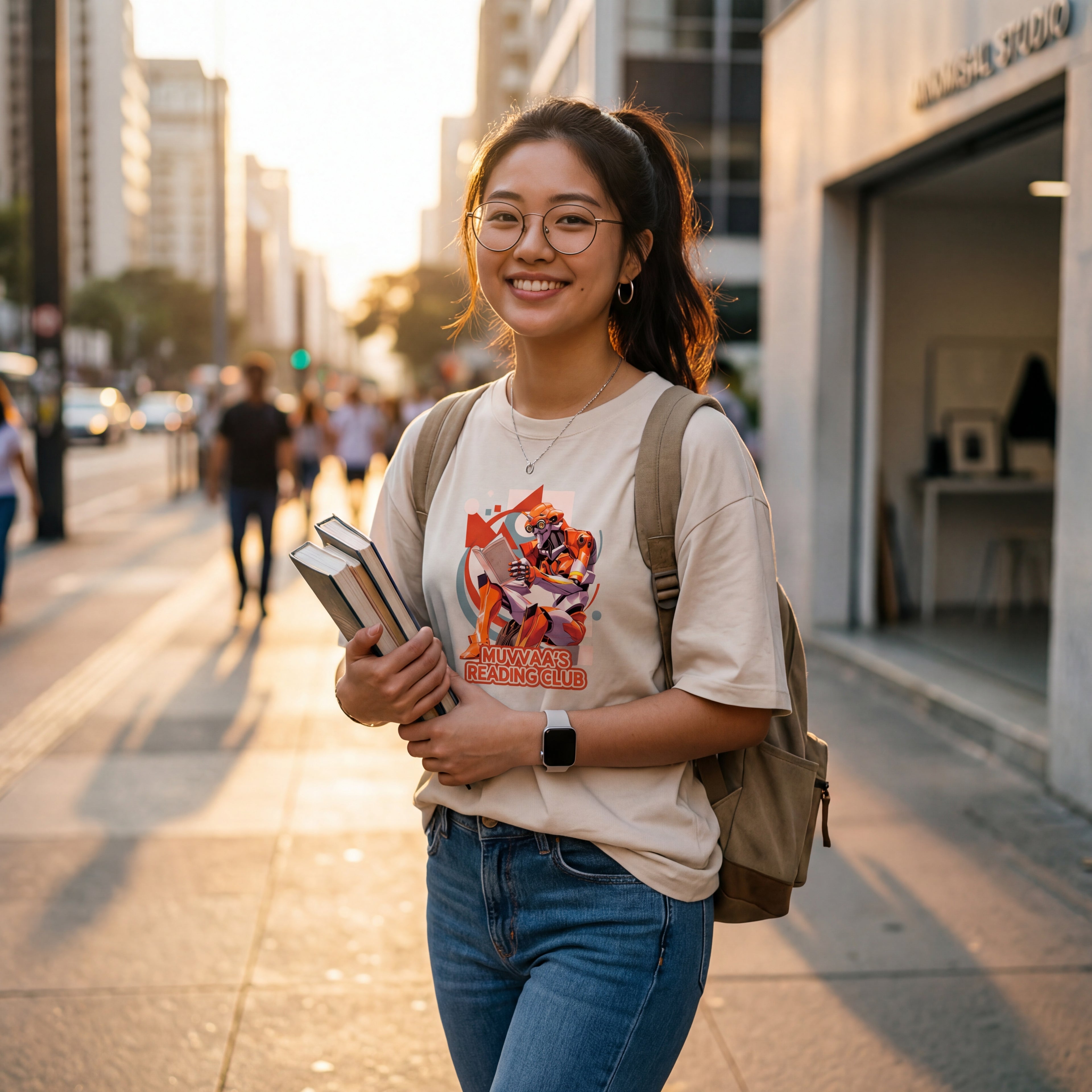 Camiseta Estampada Oversized Reading Club