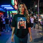 Camiseta Estampada Oversized Roses