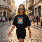 Camiseta Estampada Oversized She's a DJ