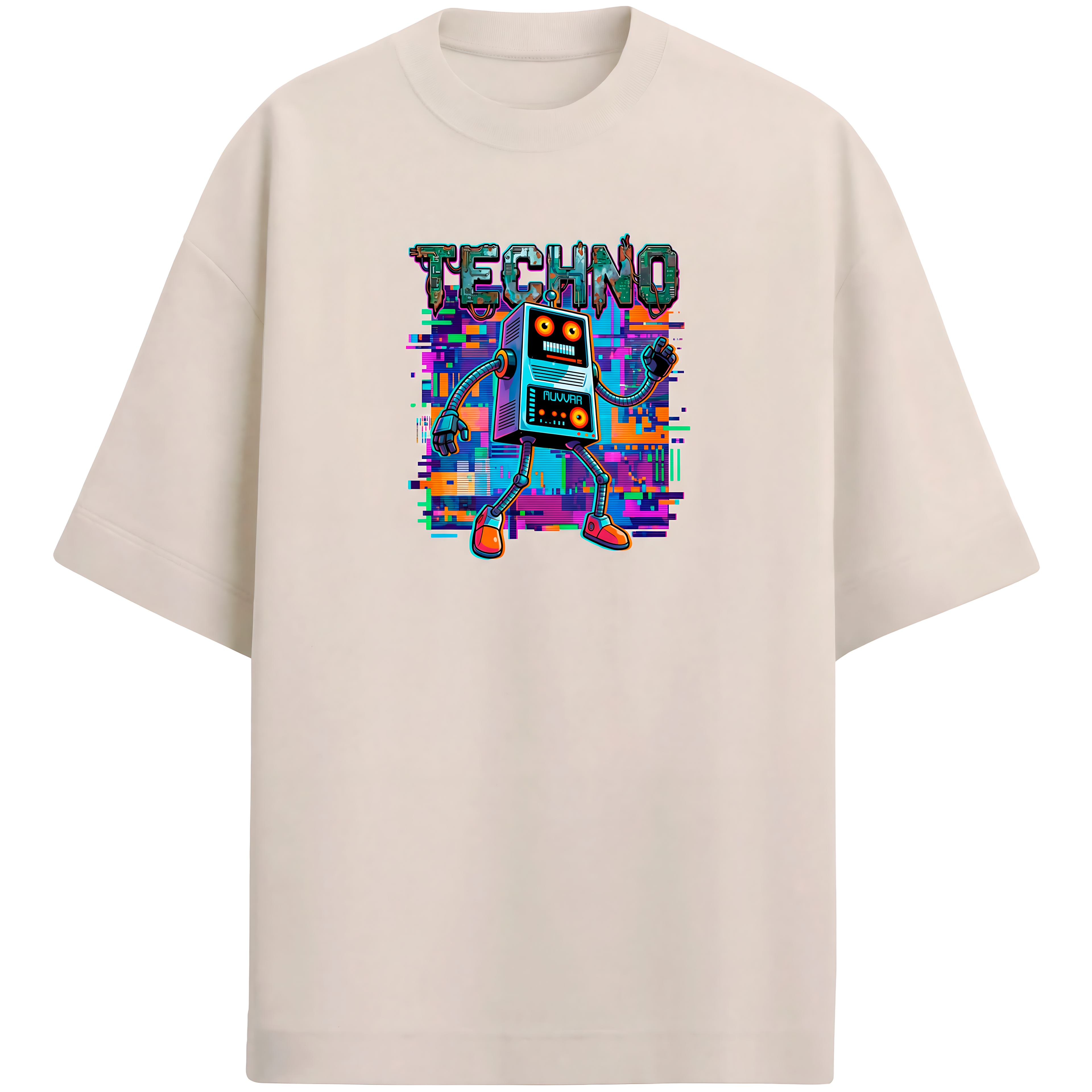 Camiseta Estampada Oversized Techno Robot