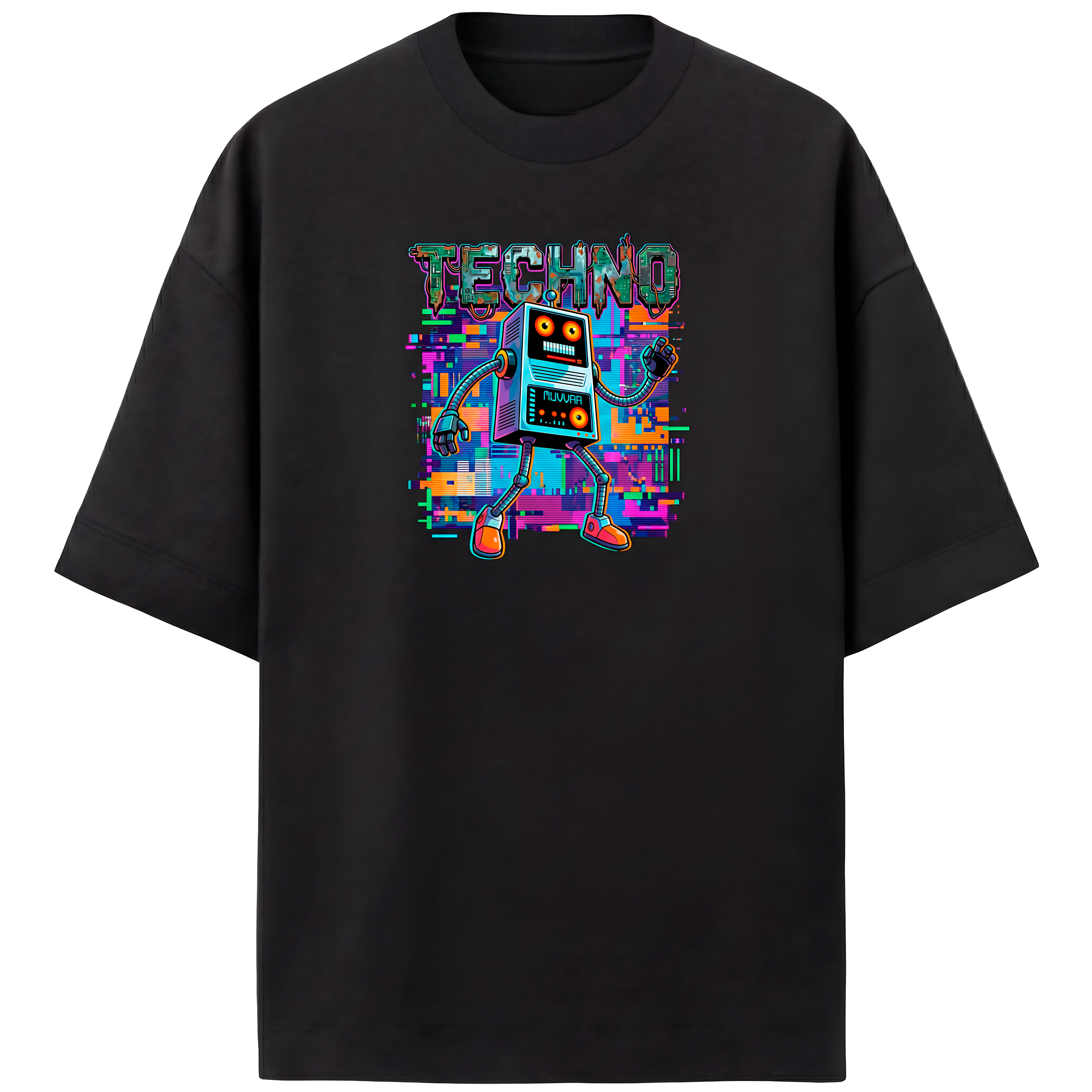 Camiseta Estampada Oversized Techno Robot