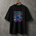 Camiseta Estampada Oversized Techno Robot