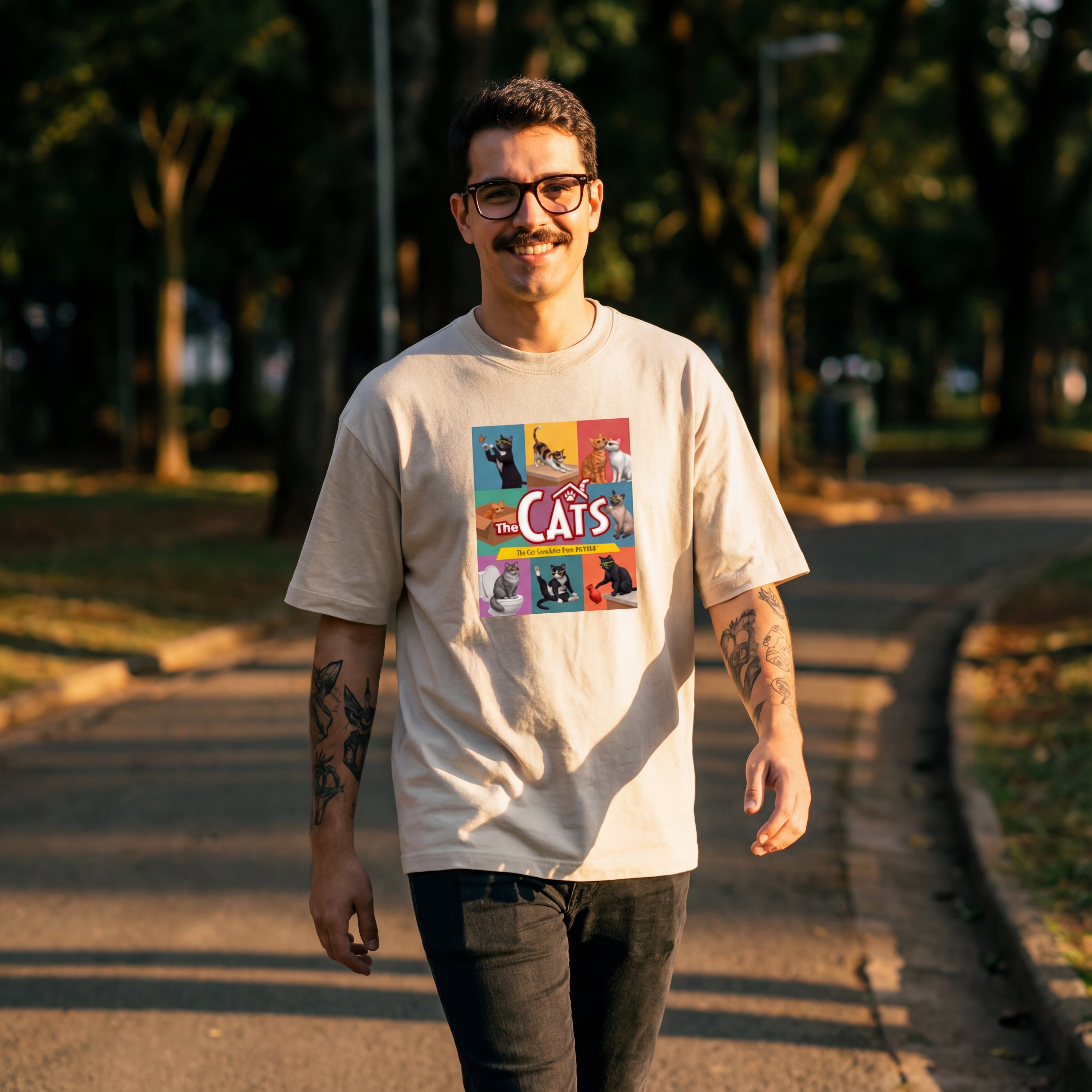 Camiseta Estampada Oversized The Cats