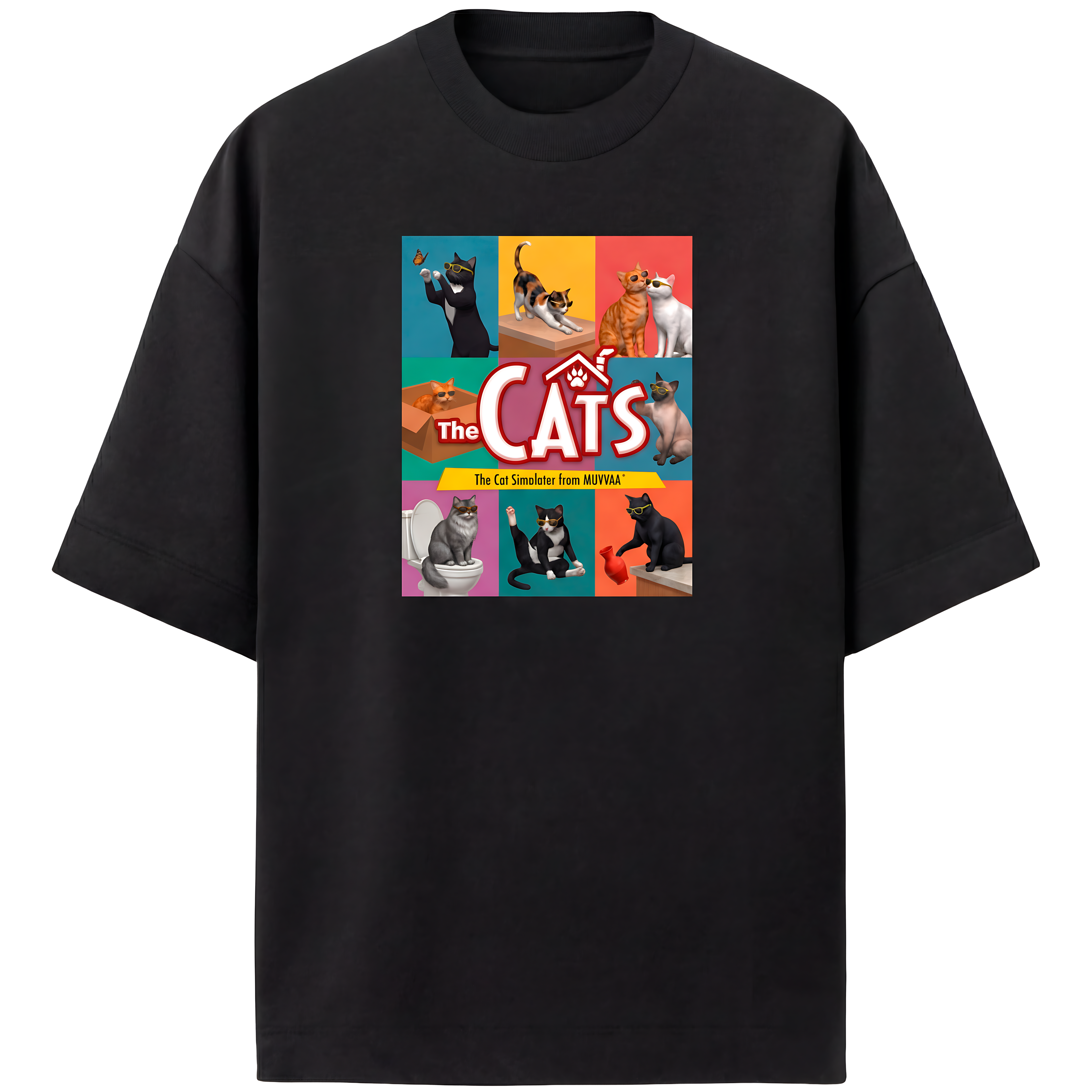 Camiseta Estampada Oversized The Cats