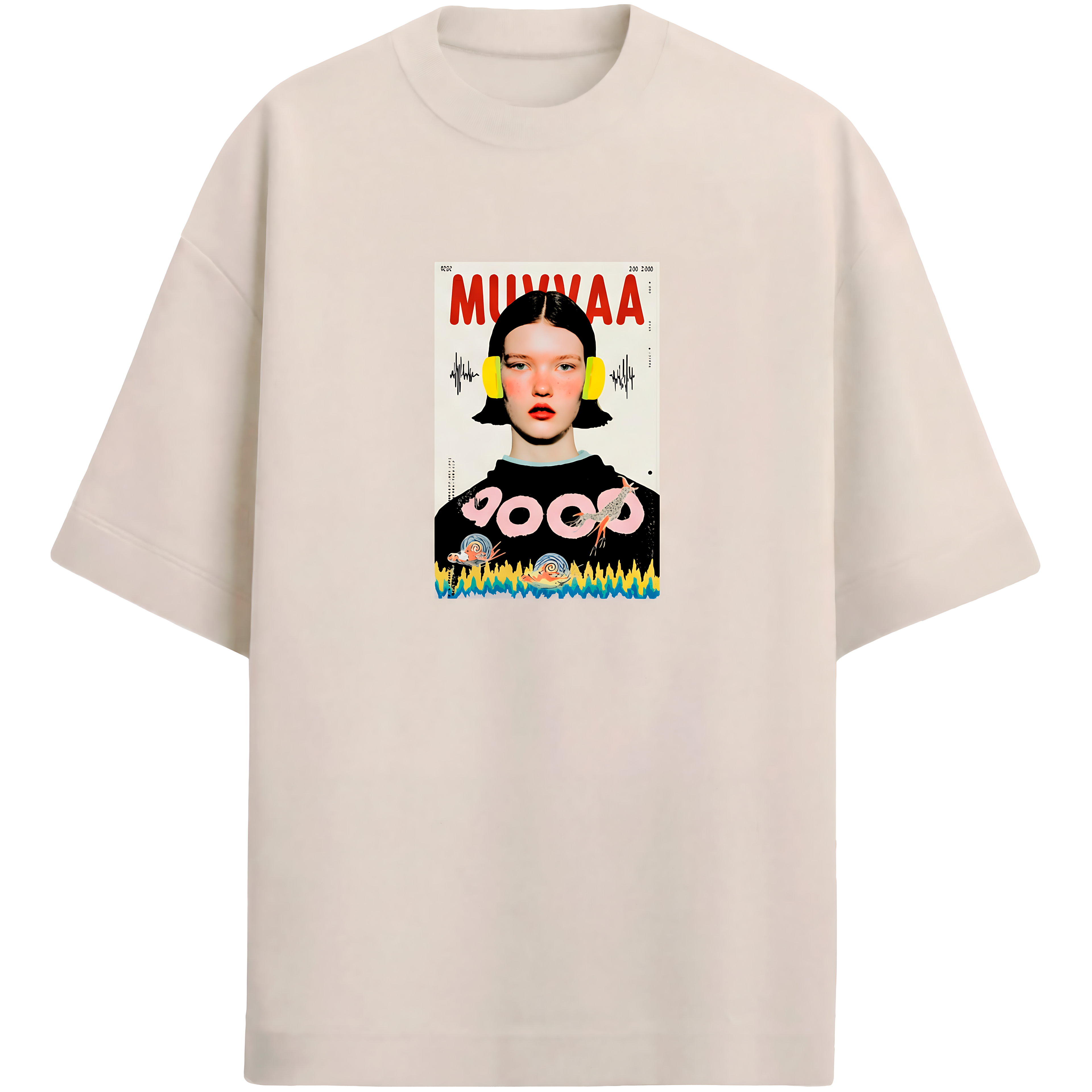 Camiseta Estampada Oversized Waveform